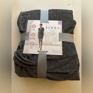 Serra ladies front knot dress, XL, black and sparkly.